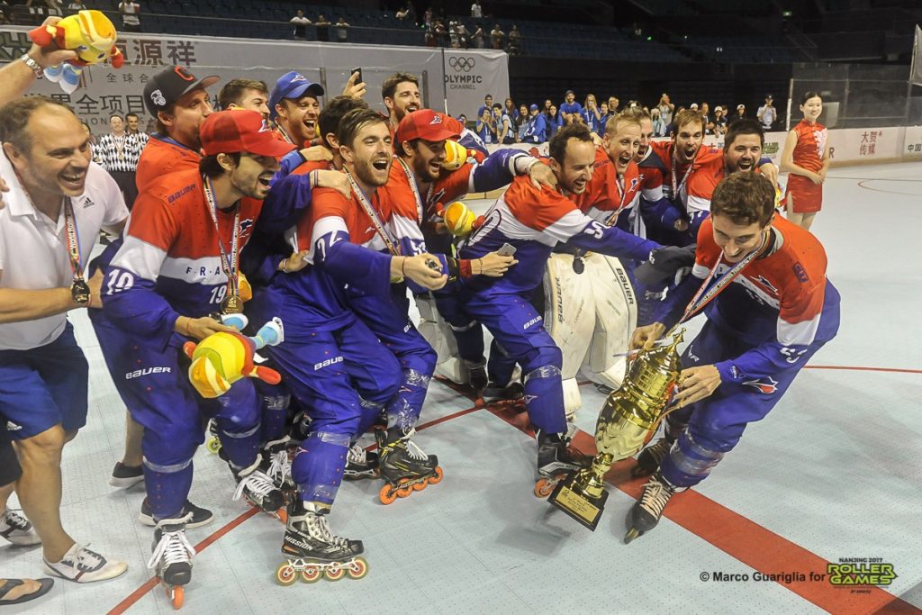 L'équipe de France de Roller hockey lors des mondiaux 2017 - Photo par Marco Guariglia