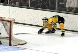 Mike Legg fait un Michigan en 1996 lors d'un match de hockey